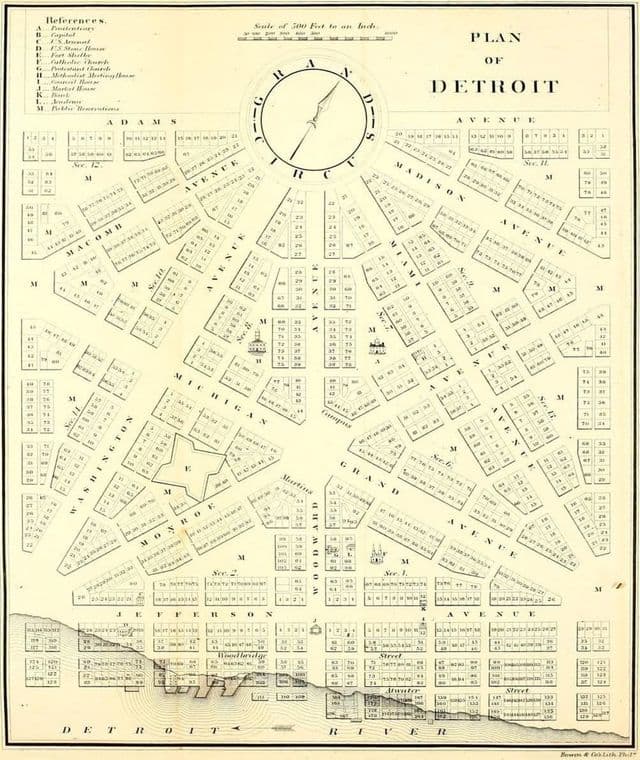 Mapa histórico de Detroit