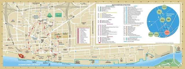 Mapa turístico de Detroit